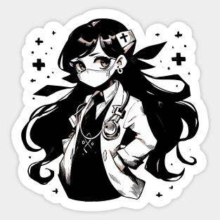 Cute anime girl doctor Sticker